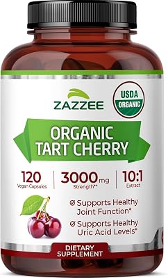 Zazzee USDA Organic Tart Cherry 10:1 Extract, 120 Vegan