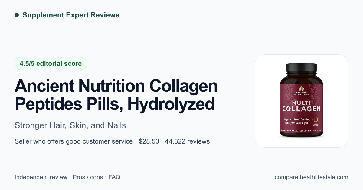 Ancient Nutrition Collagen Peptides Pills, Hydrolyzed — editorial review summary