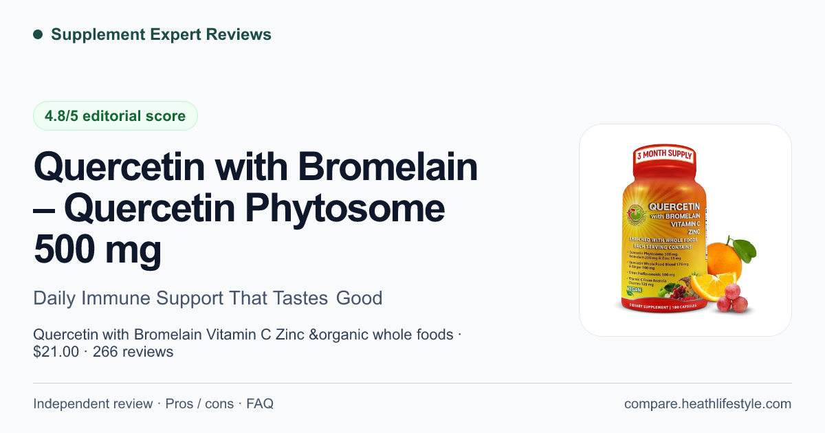 Quercetin with Bromelain – Quercetin Phytosome 500 mg — editorial review summary